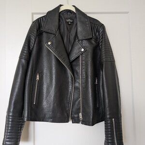 Topshop Faux Leather Moto Jacket Petite 12